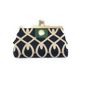 Spartina 449  Geometric Print Canvas Navy Blue Coin Purse in Chaplins Landing